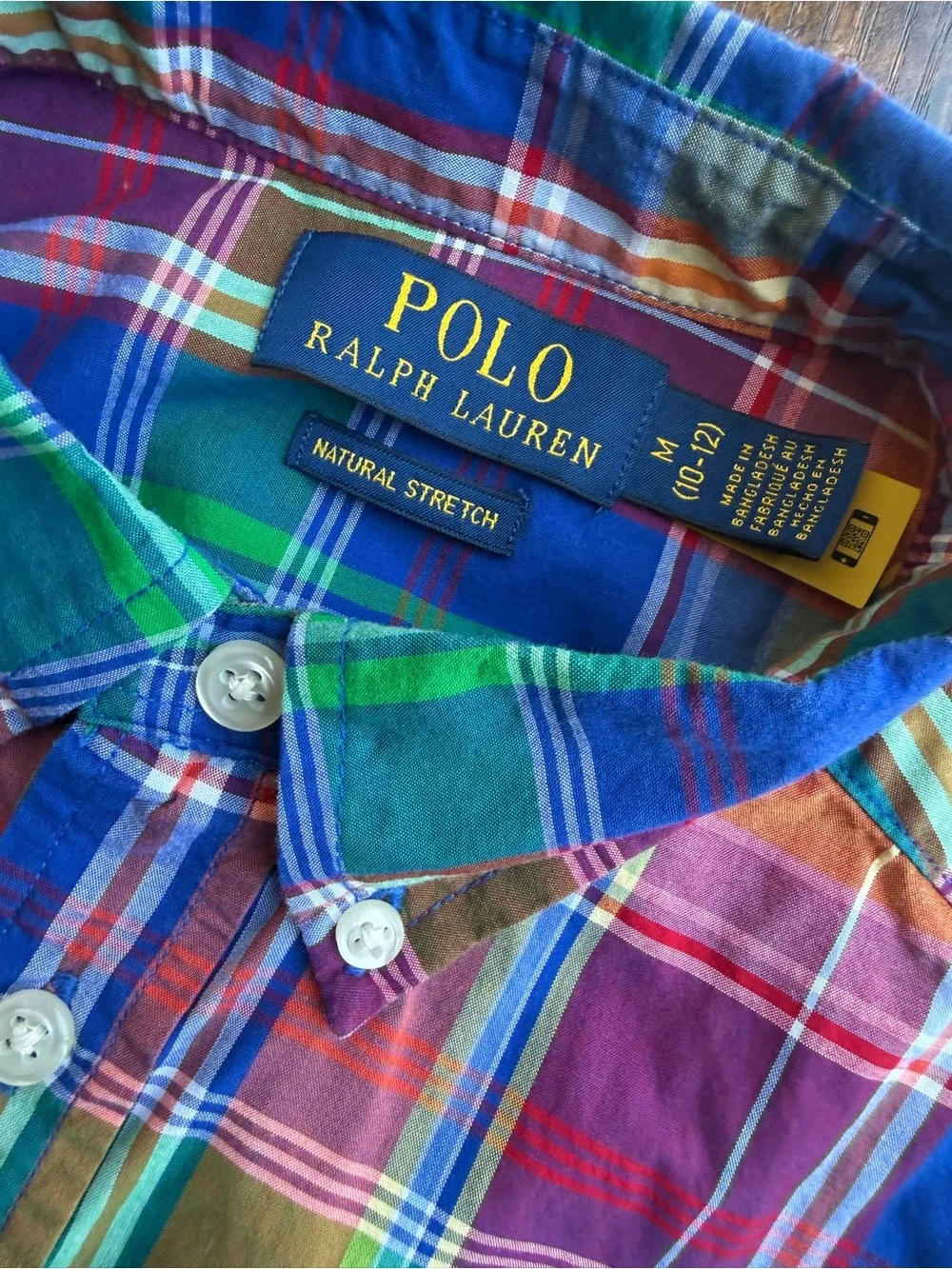 Polo Ralph Lauren Boys M (10-12) Multicolor Plaid Button Down Shirt